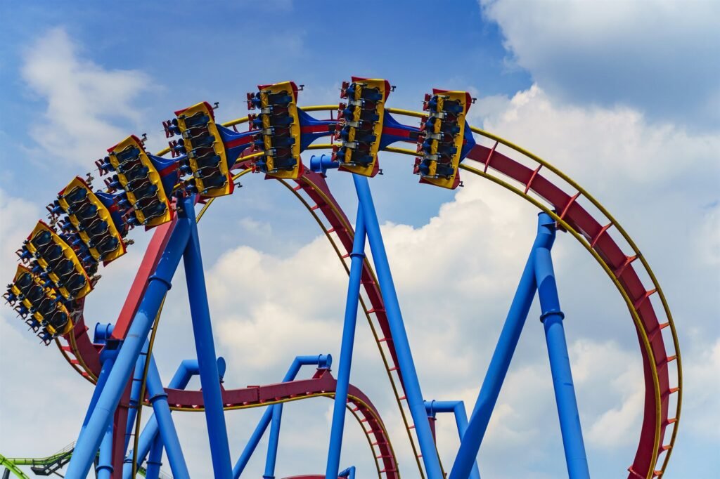 Roller coaster at Six Flags Great America in Gurnee, Illinois
