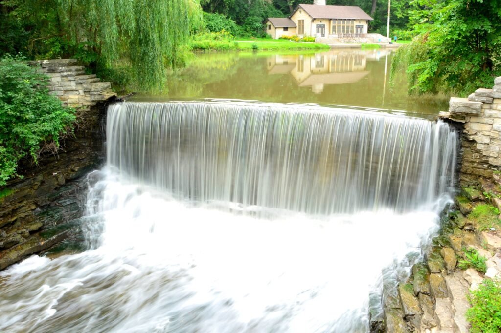 Waterfall at Oak Creek Parkway in Oak Creek, Wisconsin