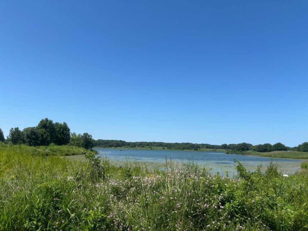 Prairie Springs Park lake in Pleasant Prairie, Wisconsin
