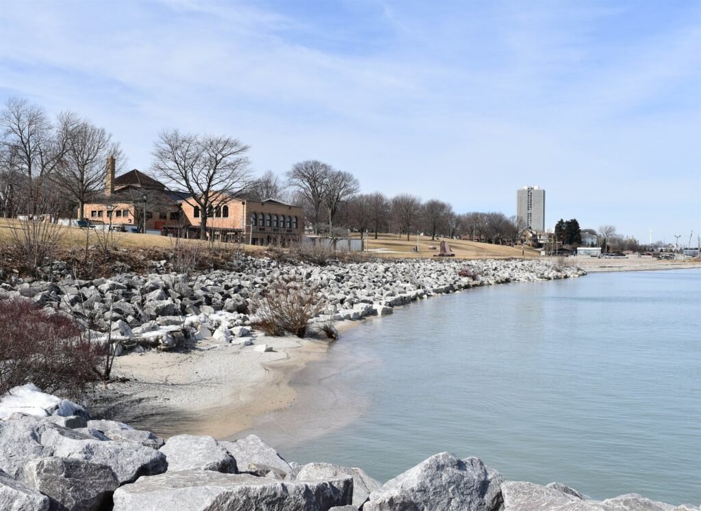 Grant Park on Lake Michigan in South Milwaukee, Wisconsin