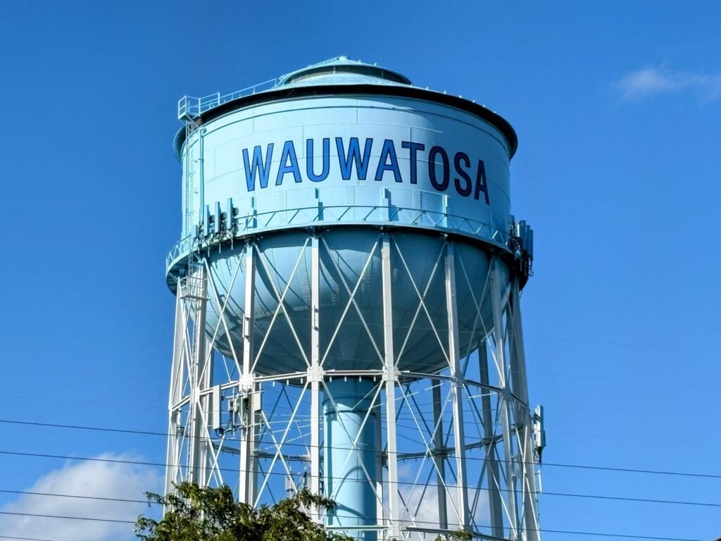 The historic Wauwatosa water tower in Wauwatosa, Wisconsin